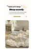 Class A Small Floral Cloud-like Cotton Bedding Set - Includes Duvet Cover, Sheet, Bed Skirt (3 pcs)