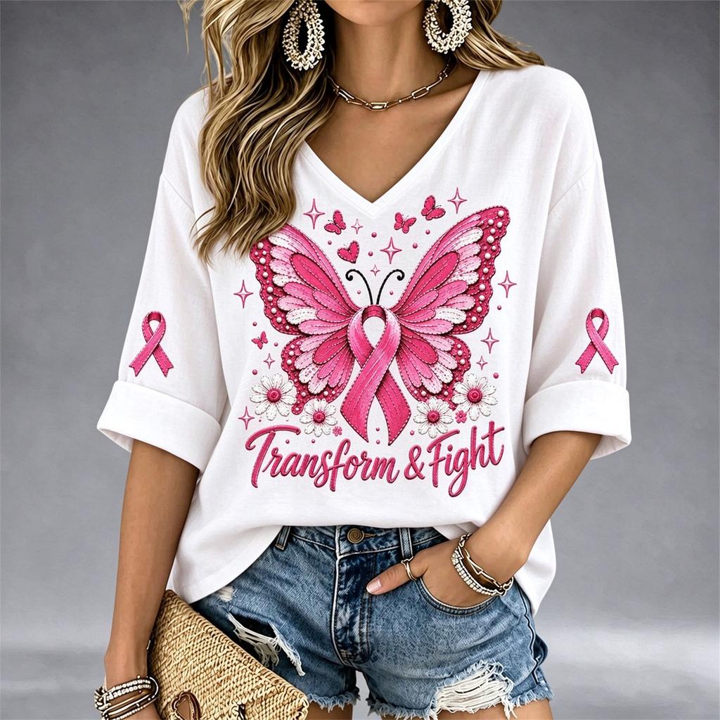 Women's Casual Neck Short Sleeve Graphic Print T-Shirt for Everyday Wear and Outings