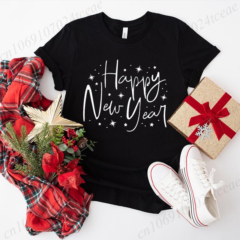 Hello 2026 Happy New Year Crew T-shirt Men's Women Shirts Clothes Casual Fashion Hip Hop Streetwear Tshirt GoodBye 2025 Outfit