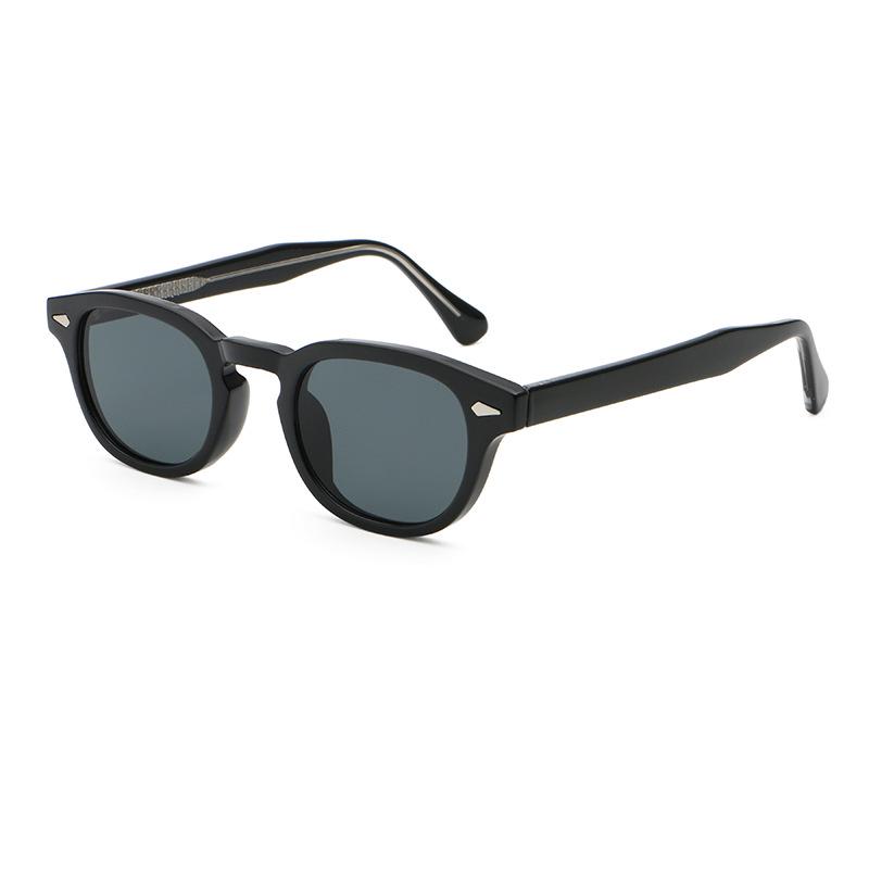 Unisex Round Frame Fashion Sunglasses - Street Style, UV Protection, High-End Rivet Design