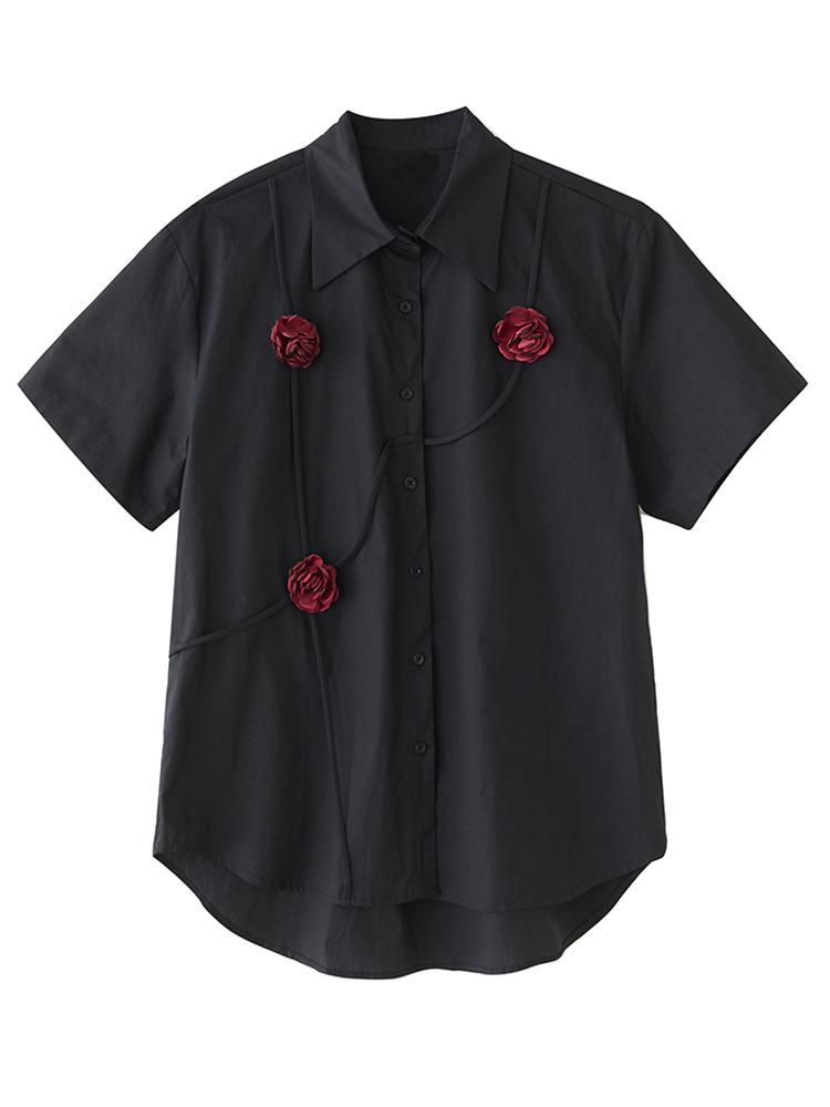 Xitao Loose Patchwork Flower Shirt HQQ2432