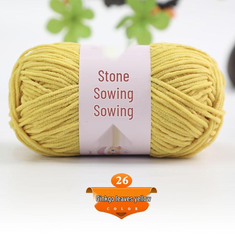 Medium Thick Chenille Yarn for Handmade Crochet Bags & Dolls