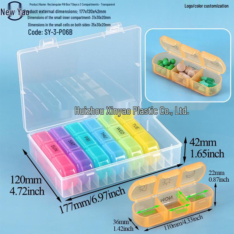 Seven-Day Pill Organizer: Morning, Noon, Night Portable Capsule Case with Large Capacity