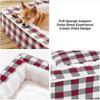 Soft tartan dog bed anti-anxiety cozy calming bed