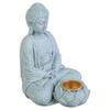 Sitting Buddhas Statue with Tealight Candle Holder Buddhas Figurine Sculpture Insenses Holder for Home and Garden Decors
