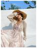 Women's Seaside Holiday Chiffon Printed Spaghetti Strap Long Beach Dress