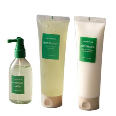 Rosmarin Kopfhaut-Peeling-Shampoo 400ml & Wurzel-Booster 100ml & Haarspülung 180ml 3-teiliges Set Stärkendes & Revitalisierendes Haarpflege-Trio
