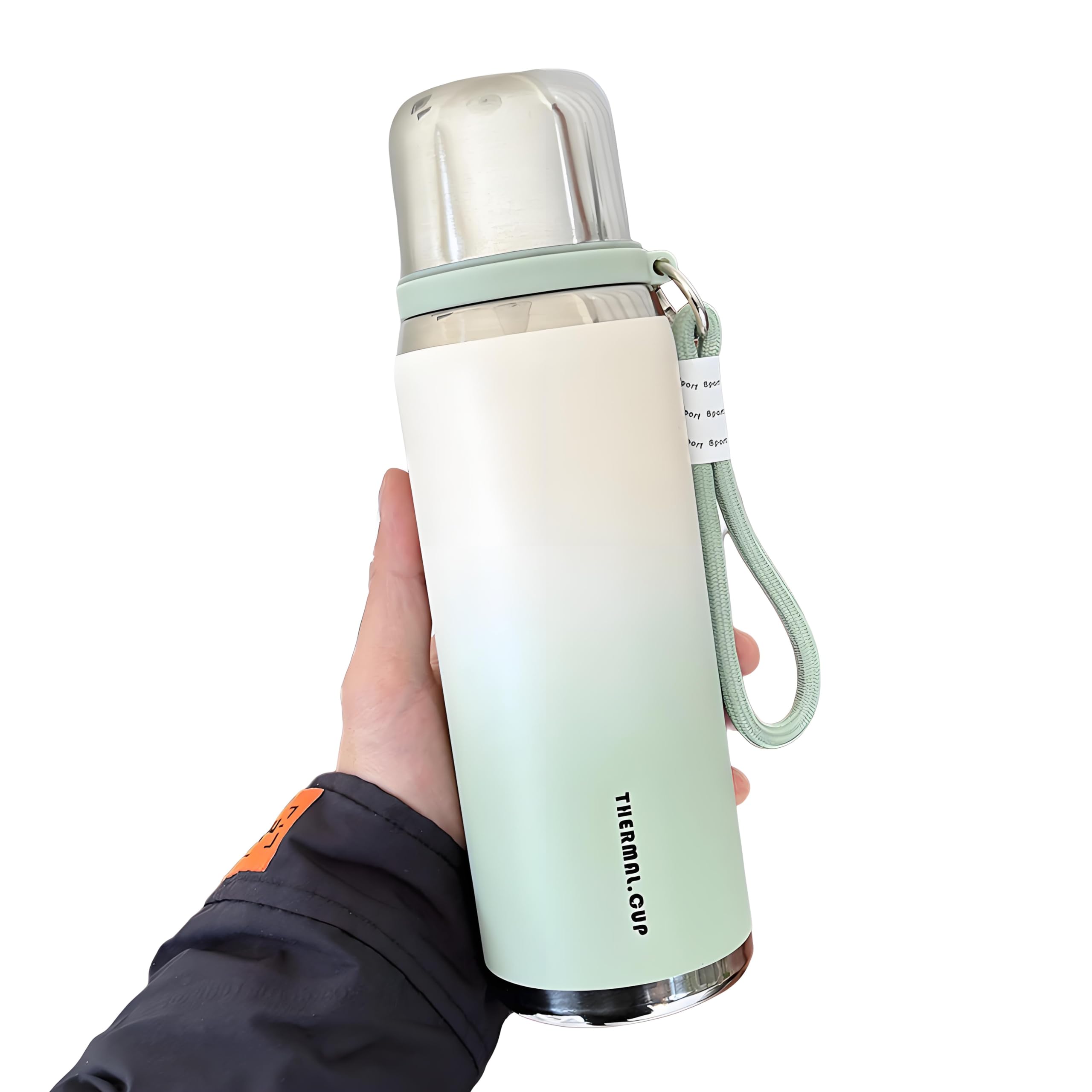 

Устойчивая к ржавчине, высококачественная термобутылка для воды MYEEDA из нержавеющей стали 600 мл с чашкой, идеально подходит для детей, девочек и мальчиков. Стильный и Легкий в