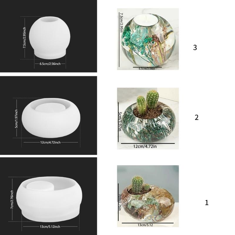 Craft Molds Candle Bracket Molds Round Shape Crafting Molds Unique Candle Holder Molds for Home and Table Decorating