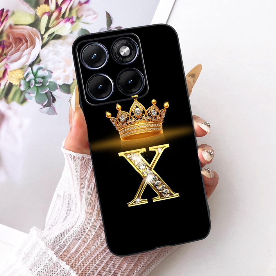 

For Motorola Edge 70 Fusion 2026 Crown Letter Phone Case For Motorola Edge70 Fusion 5G XT2605 Black Silicone Soft Cases Bumpers Edge 70 Fusion