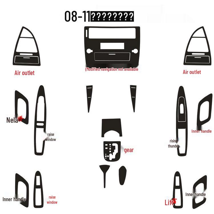 08-16 Classic Sega Carbon Fiber Center Console Decor Stickers - Protective & Color-Changing Film