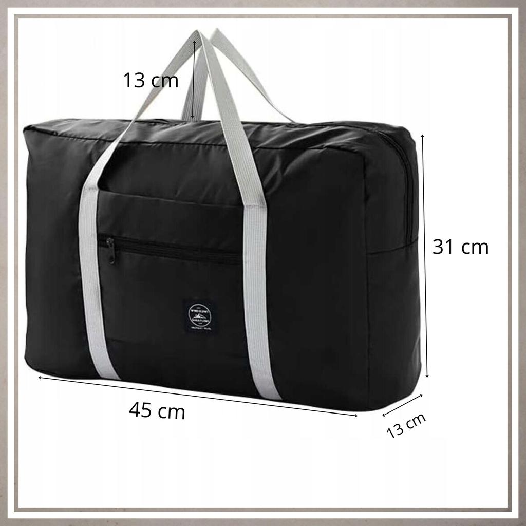 Lightweight, Large, Foldable, Spacious Travel Bag for the Car, BLACK