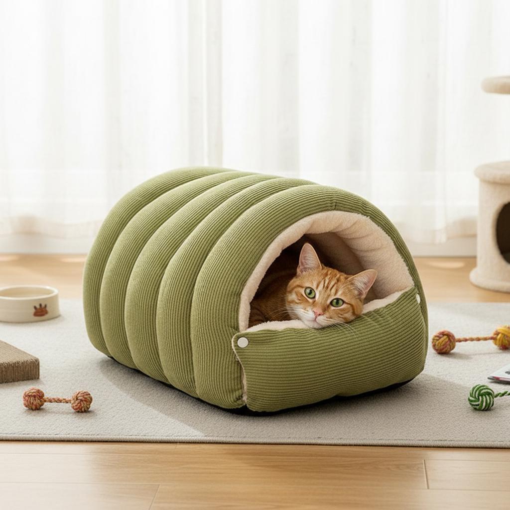 Pet Bed Removable Washable Thickened Pet Bed Warmth Closed Design PP Cotton Filling Cat Nest Four Seasons For Cat Dog House
