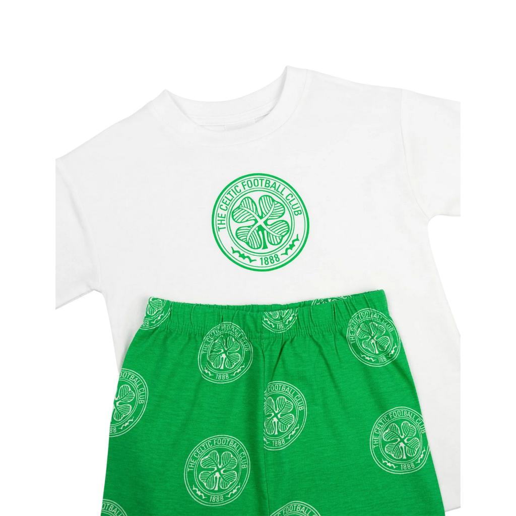 Celtic FC Boys Crest Short-Sleeved Long Pyjama Set