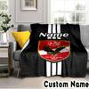 Custom Name Ahly FC Crest Throws Blanket Flannel Blankets for Couch Bed Gifts for Men Women Picnic blanket Christmas fan gifts