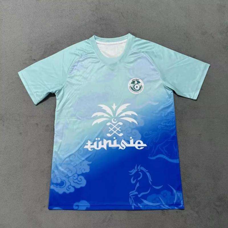 

25-26 Season New Tunisian Training Suit Special Edition Men s and Women s Quick-drying Breathable 3D Printed T-shirt Casual Dail S