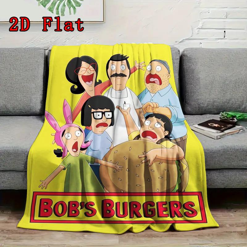 Bob's Burgers 2D Flat Pattern Flannel Blanket High Quality All Seasons Warmth and Comfort Perfect for Christmas Gifts.MMT0918364