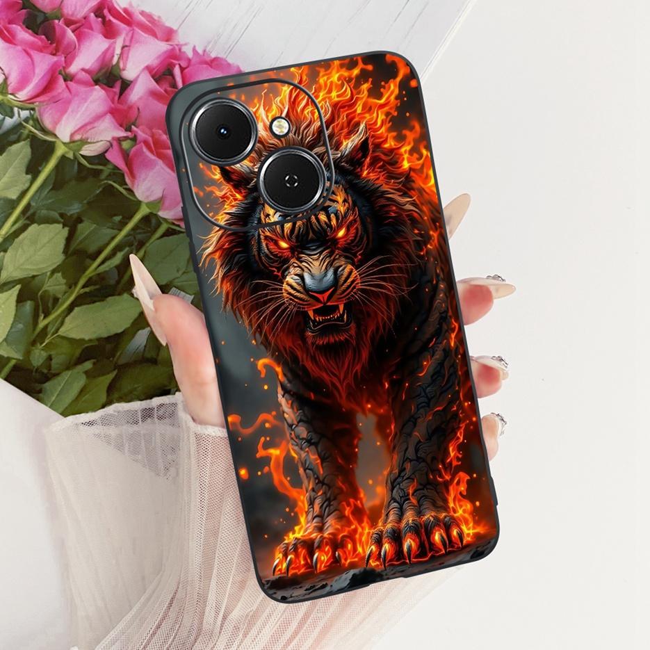 For Tecno Spark 40 Case KM5 Cute Lion Fashion Painted Cover Soft TPU Phone Cases For Tecno Spark 40C Spark40 C Back Cover Fundas