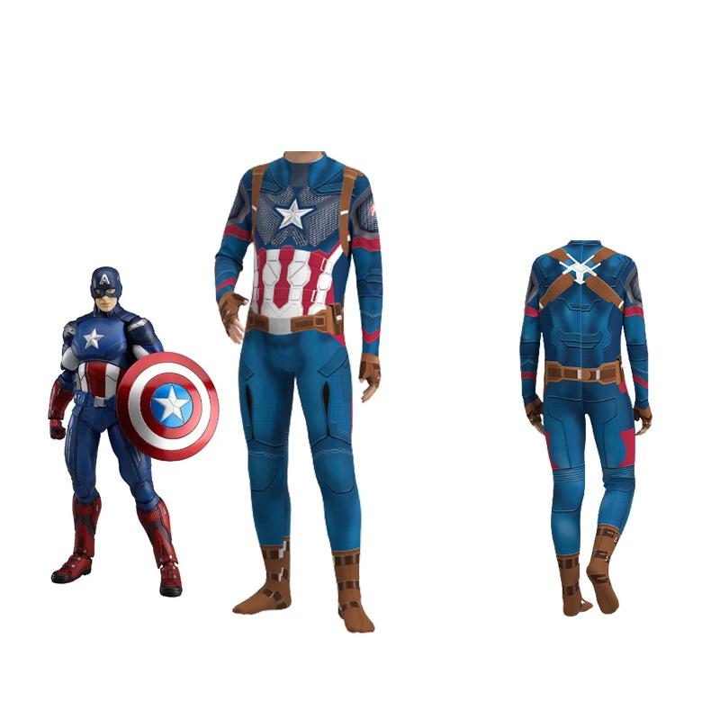 Captain America Kids Boys Cosplay Costume Jumpsuit For Parties And More!