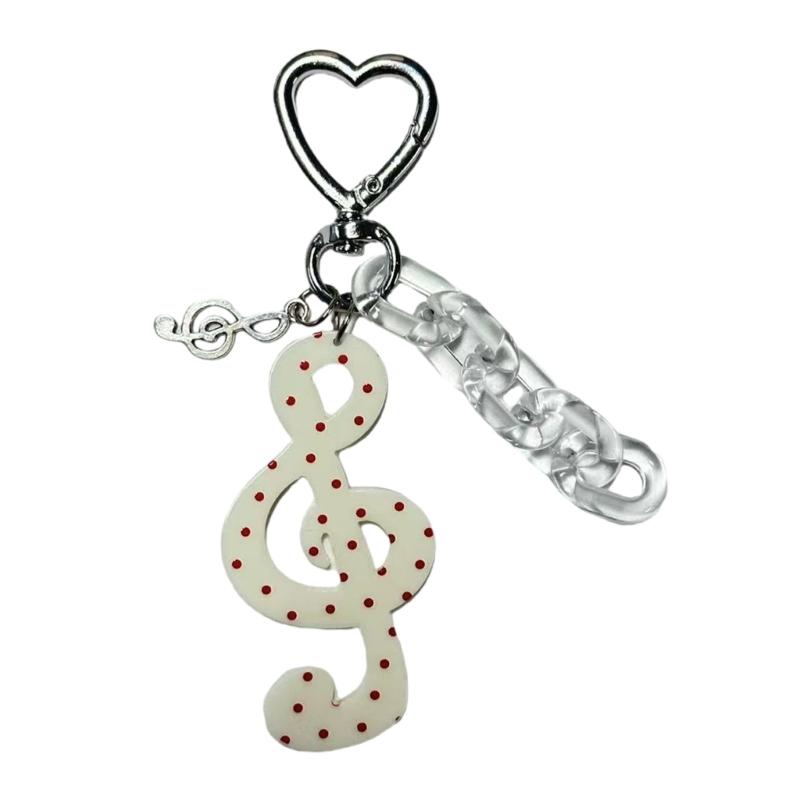 User Friendly Whimsical Key Ring Trendy Acrylic Jewelry Accessory Portable Everyday Use Unique Star Music Charm