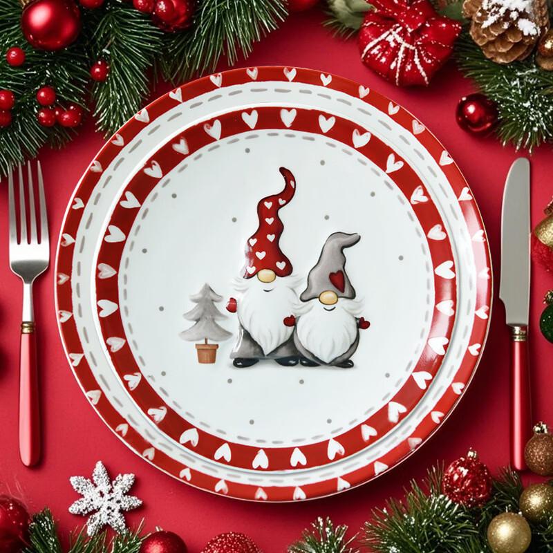 Christmas Dwarf Bone China Deep Plate