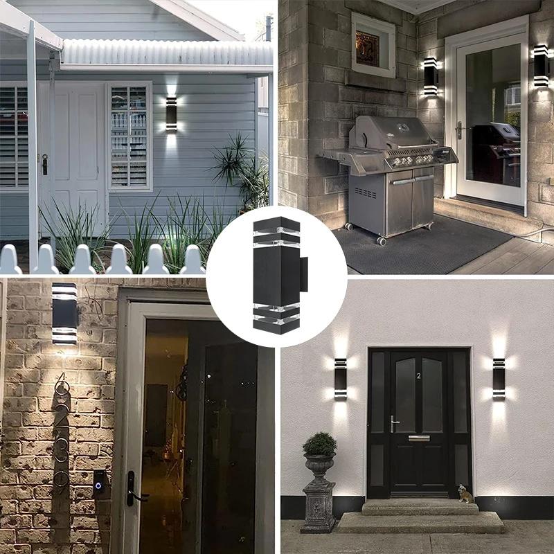 LED Wall Light Outdoor IP65 Waterproof  Wall Light E27 Bulb Up Down Lighting for Garden Porch Stair Corridor Entrance Decoration