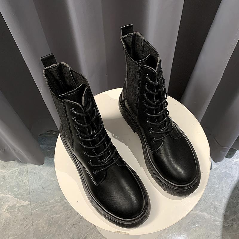 

Маленькие короткие ботинки в британском стиле, универсальные черные тонкие ботинки, бархатные ботинки Мартин, женские осенне-зимние новинки, мужская мода 35