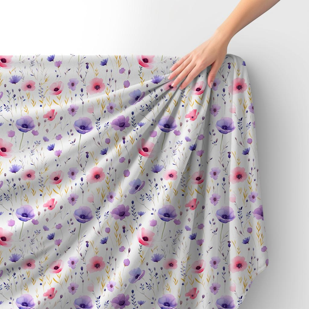 Royal Samt Stoff Polyester Zum Nähen - Motiv Blumen - Rdx2503