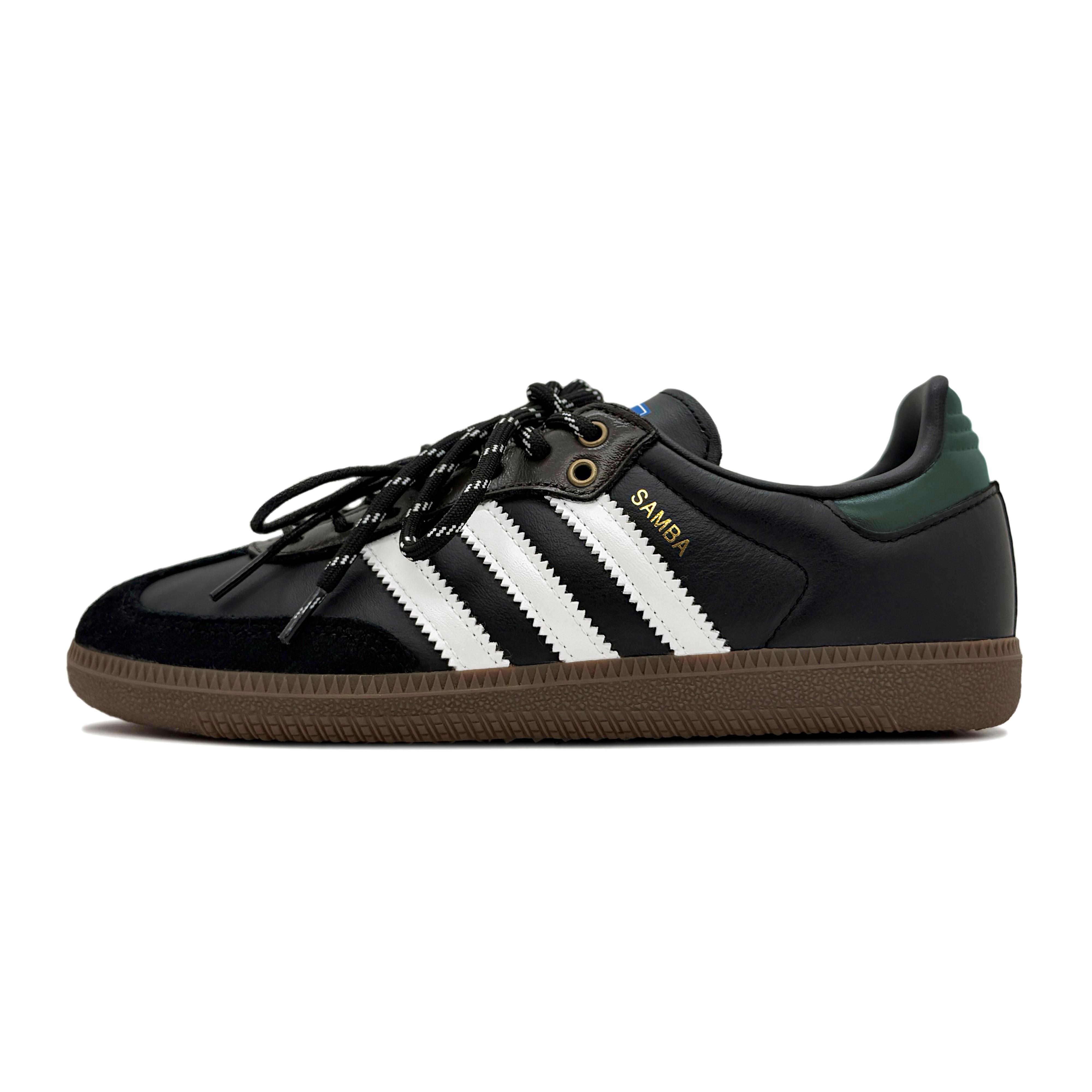 

Adidas Originals SAMBA OG Slip Resistant Low top Skateboard Shoes Unisex Black White Green B75807(Team191-) 36⅔