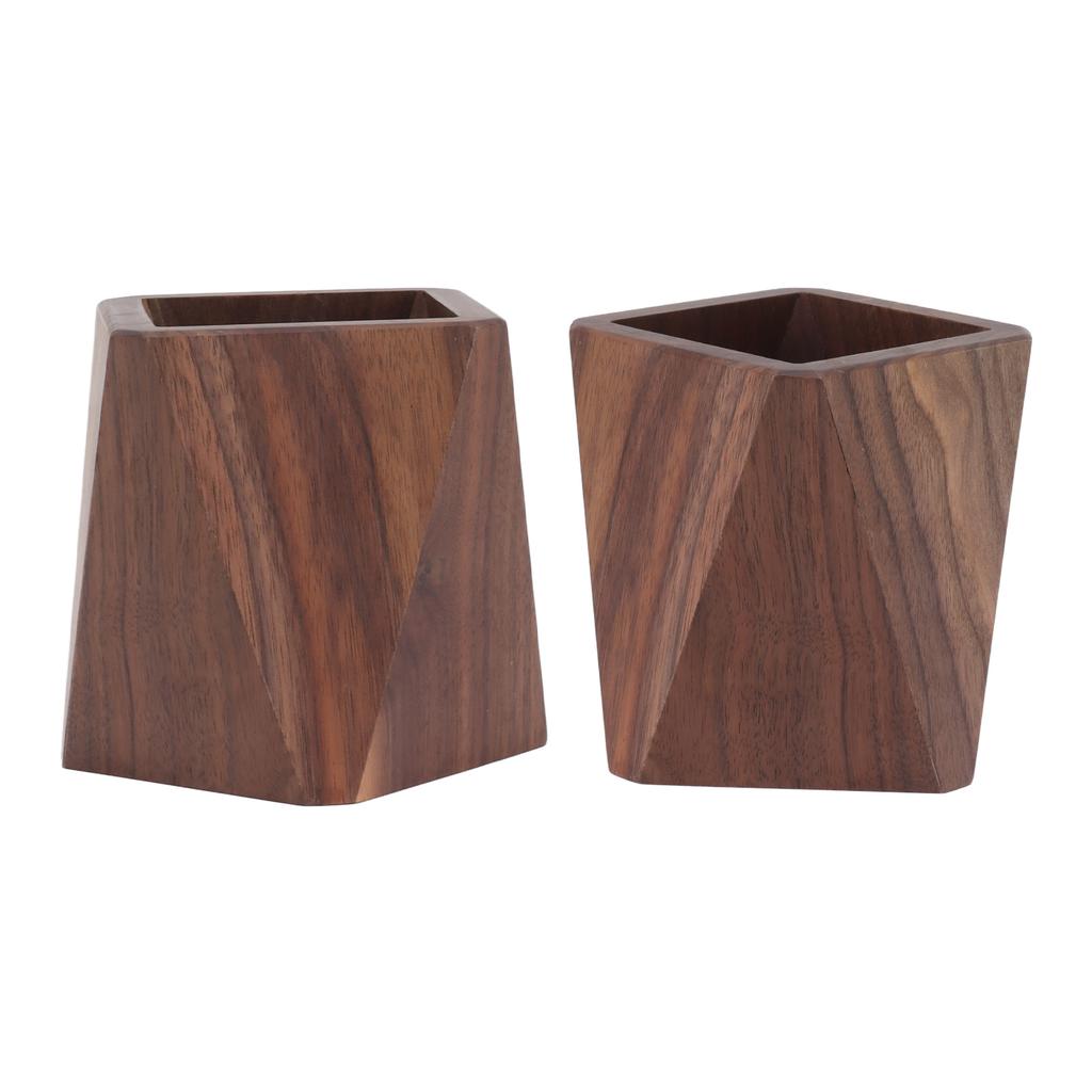 Cooking Utensil Container Smoothing Stable Large Capacity Simple Wooden Pen Holder for Kitchen Family Office