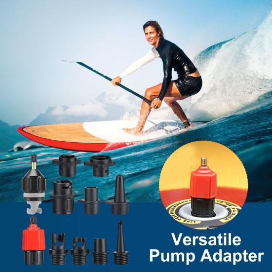 CANIPHA Inflatable SUP Pump Adapter Kit - 2 Adapters & 9 Nozzles For Paddle Boards, Boats, Air Beds, Pools
