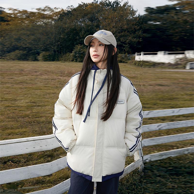 Korean version of the new loose cotton suit women's short fake two casual 2025 thickened bread jacket warm jacket