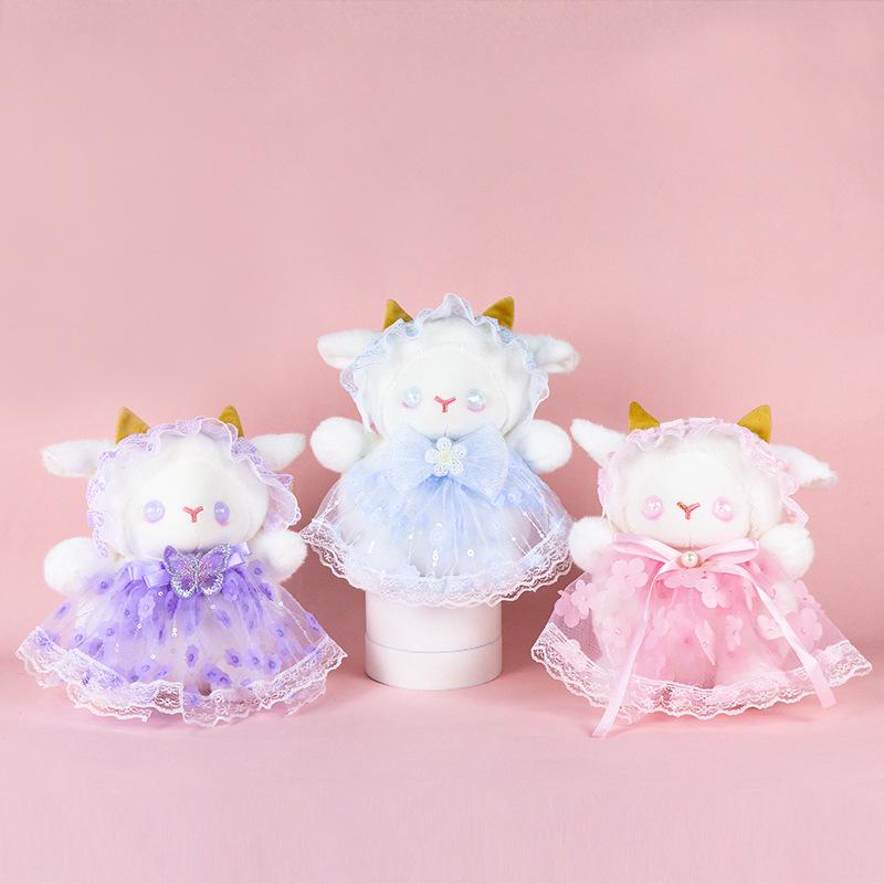 Lolita Little Lamb Plush Toy - Cute White and Pink Adorable Doll, Perfect Girls' Birthday Gift