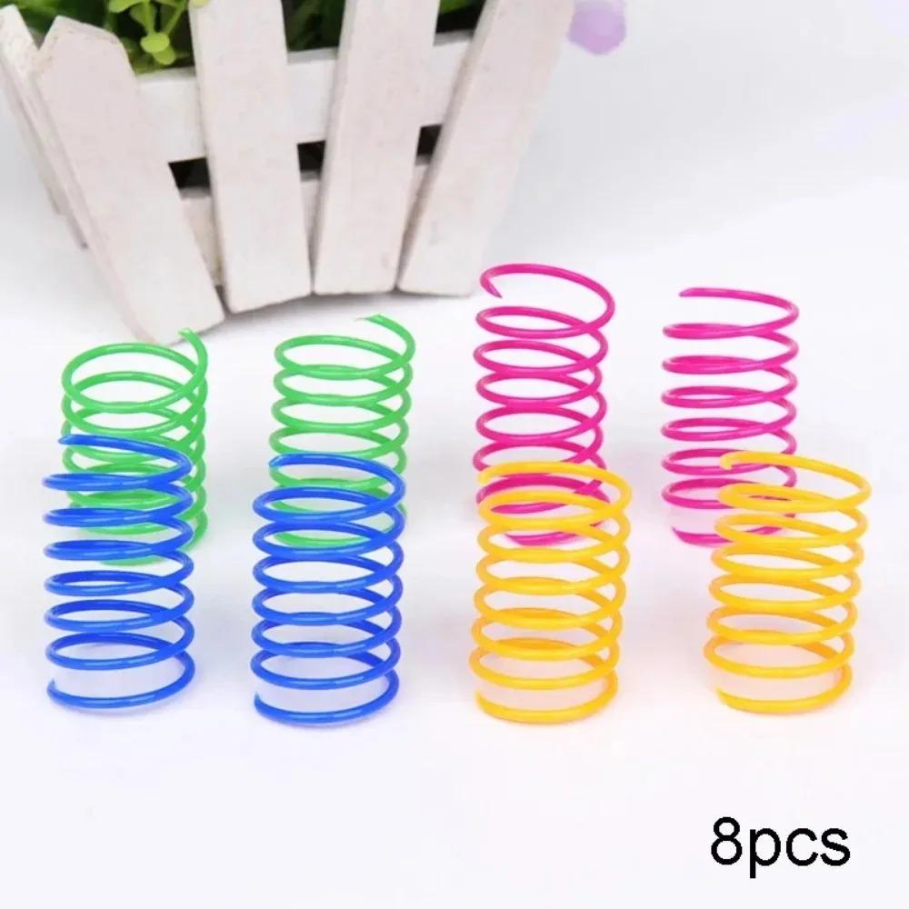 Interactive Spiral Spring Cat Toys Colorful Coil Springs Durable Pet Kitten Toys for Chewing Playing