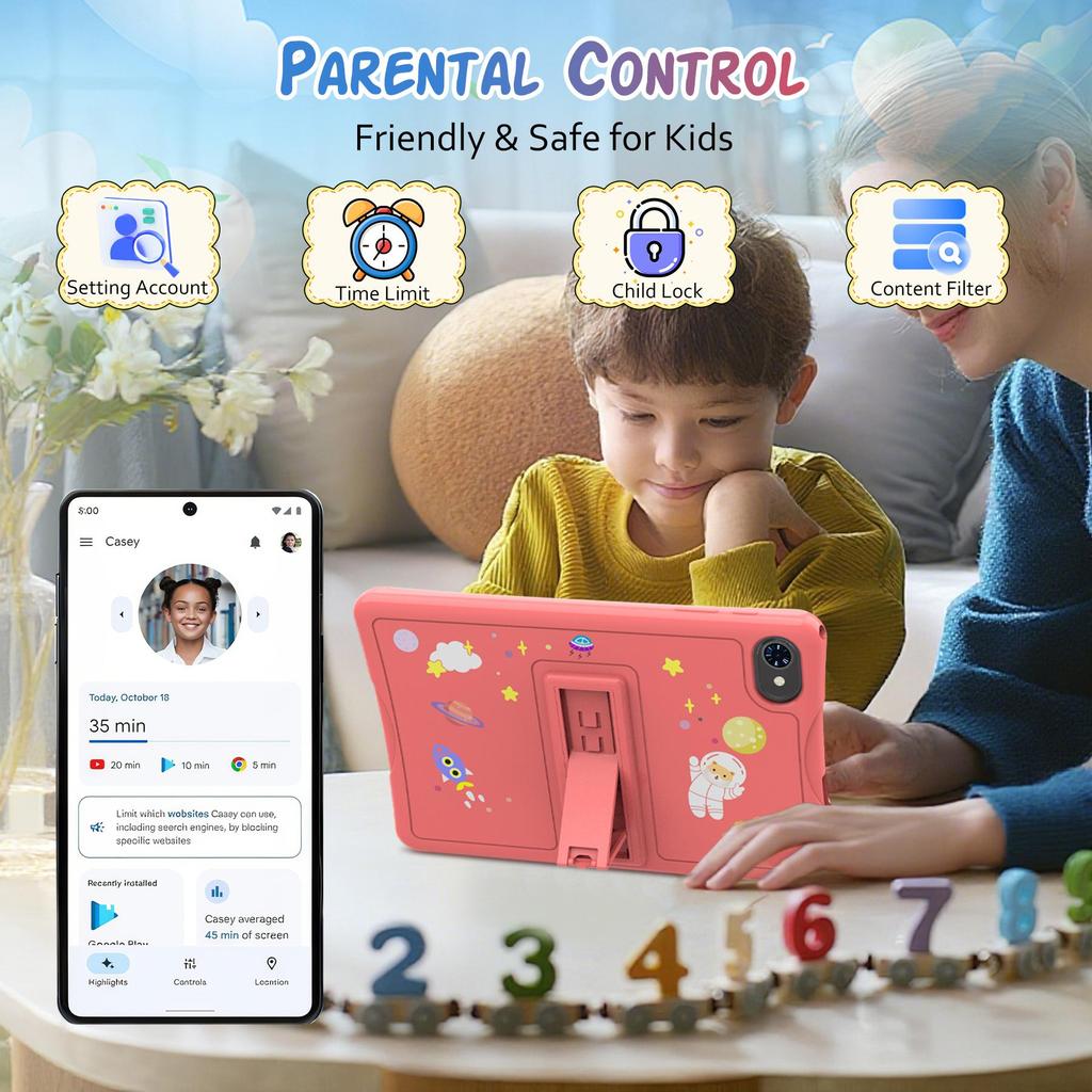 TABWEE 2025 K10 10,1 Zoll Tablet Android 15 ,4GB RAM 64GB ROM,Großes Display Widevide L1,Octa-core RK3562, 5000mAh,5G WiFi