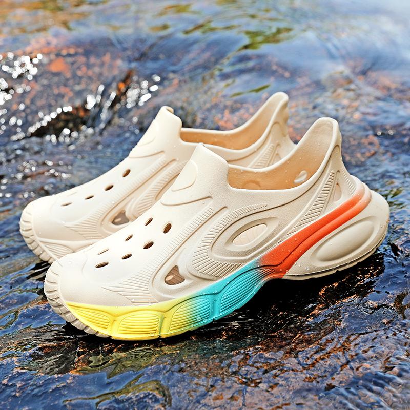 Summer Men Sandals Beach Slippers Fashion Outdoor Slippers Casual Beach Water Sports Shoes Breathable Hollow Flip Flops Cheap Male Aqua Sneaker