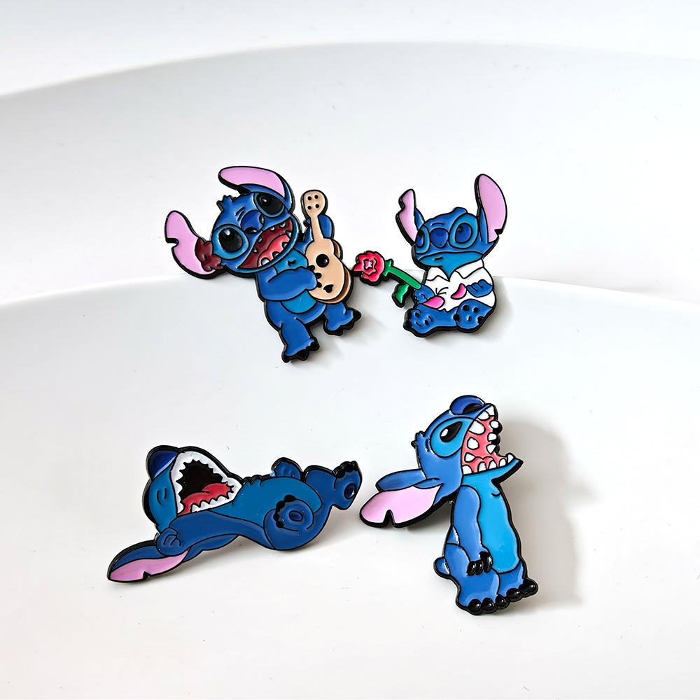 Lilo & Stitch Anime Metal Brooch - Cute DIY Clothing Accessory
