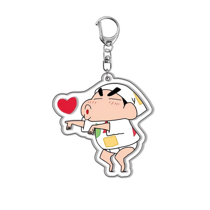 Crayon Shin-chan Acrylic Double Sided Keychain Shinnosuke Nohara Misae Nohara Cartoon Charm Anime Peripherals Cute Cartoon