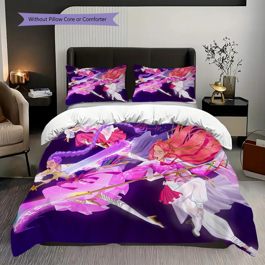 K-Pop Devil Hunter Series bedding, duvet cover, pillowcase, home decoration, birthday gift (1 * duvet cover+2 * pillowcase, coreless)
