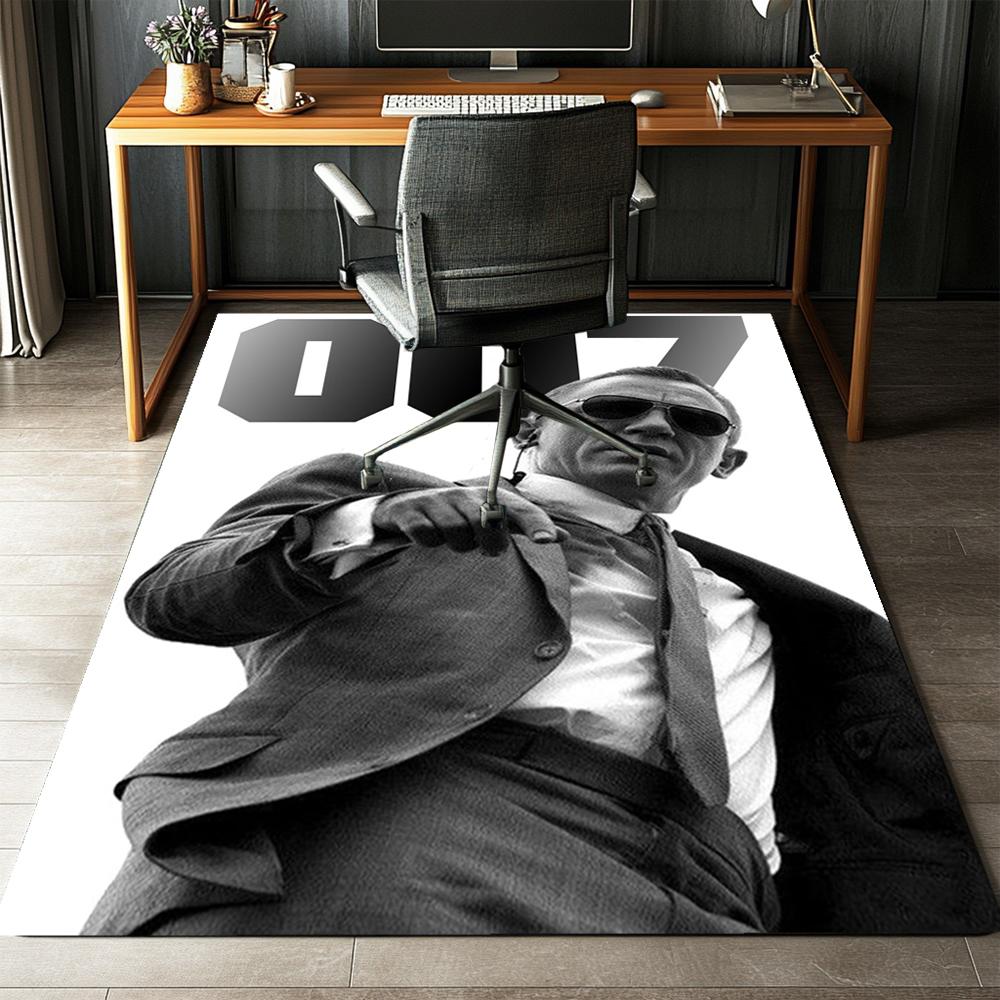 007 James Bond Printed Carpet,Rug,for Office Chair Living Room Bedroom Kitchen Room Decor Gifts.