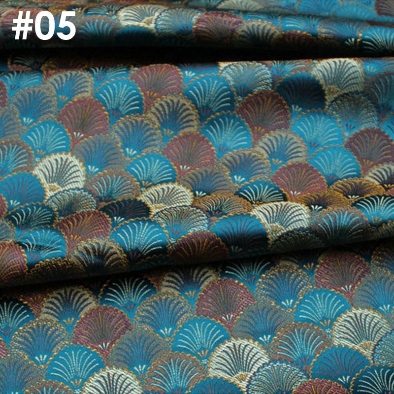 100x75cm Chinese Style Tibetan Mongolian Robe Brocade Jacquard Fabric Retro Silky Satin Fabric For DIY Hanfu Sewing Material