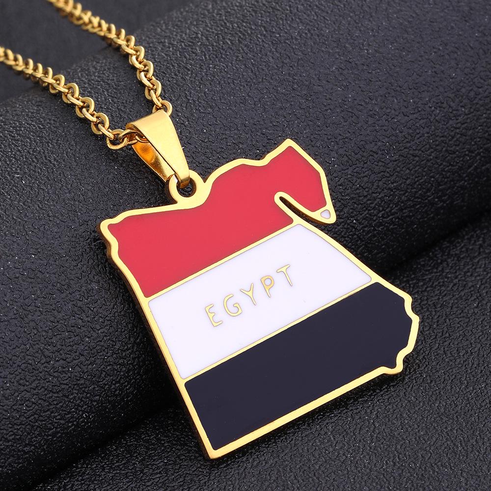Collana Ciondolo Egiziano in Acciaio di Titanio Retro - Accessorio di Tendenza Etnica Unisex