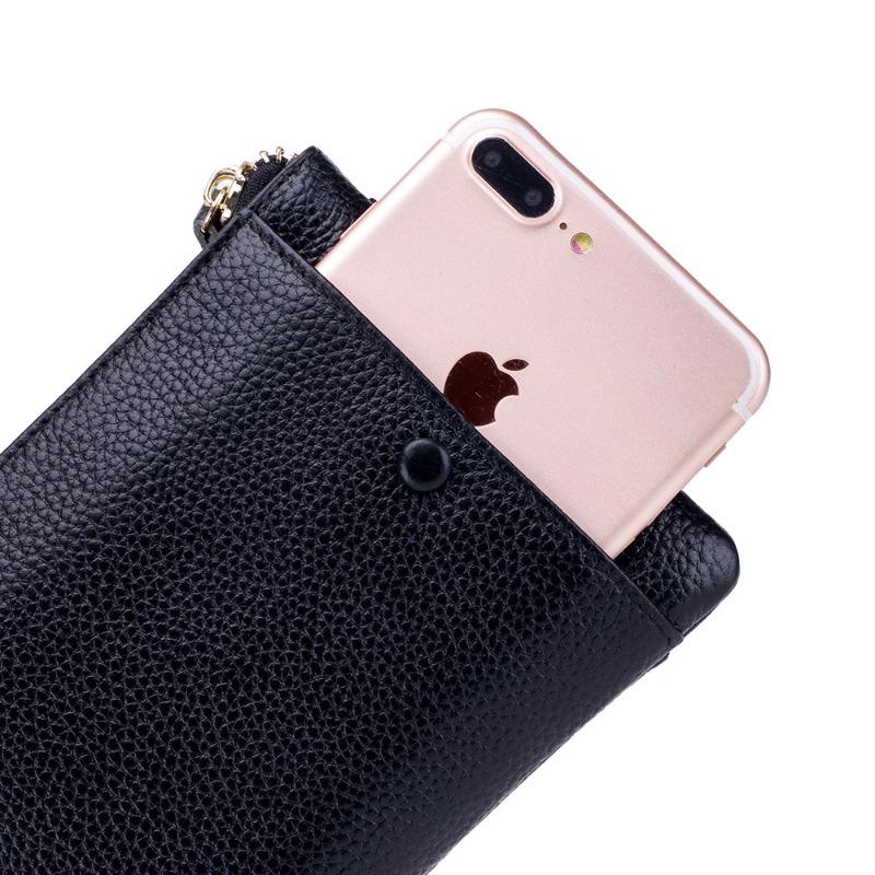 Bag Niche Ultra-thin Long Large-capacity Clutch Bag Women, Leather Simple Wallet First-layer Cowhide Mobile Phone Bag
