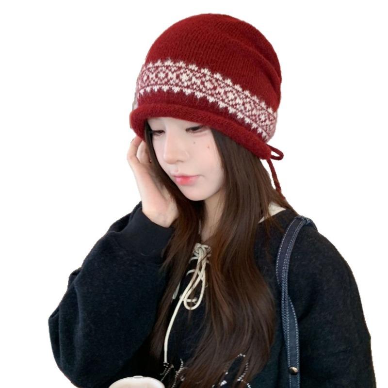 Women S Oversized Slouch Beanie Hat Jacquard Knit Warm Winter Hat