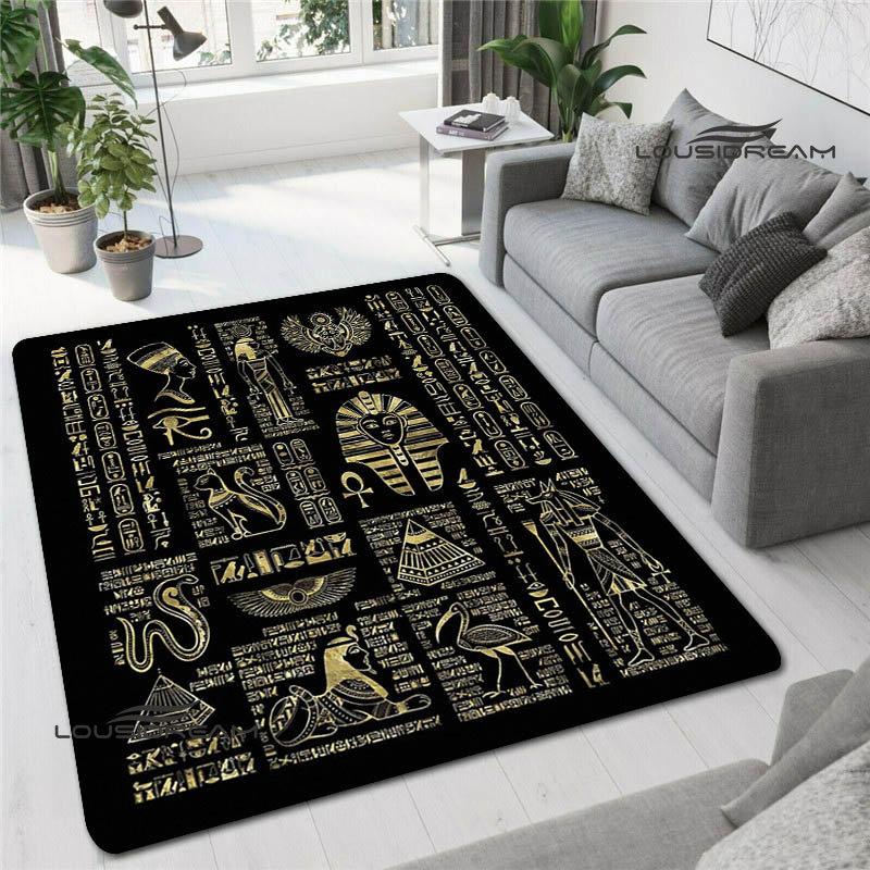 Egipski piktogram i druk symboli dywan moda dekoracja wnętrz antypoślizgowy dywan fotografia rekwizyt prezent urodzinowy