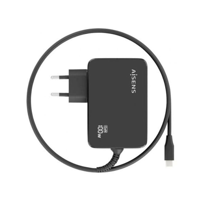 Chargeur GaN 100W USB-C avec câble - Aisens - Noir