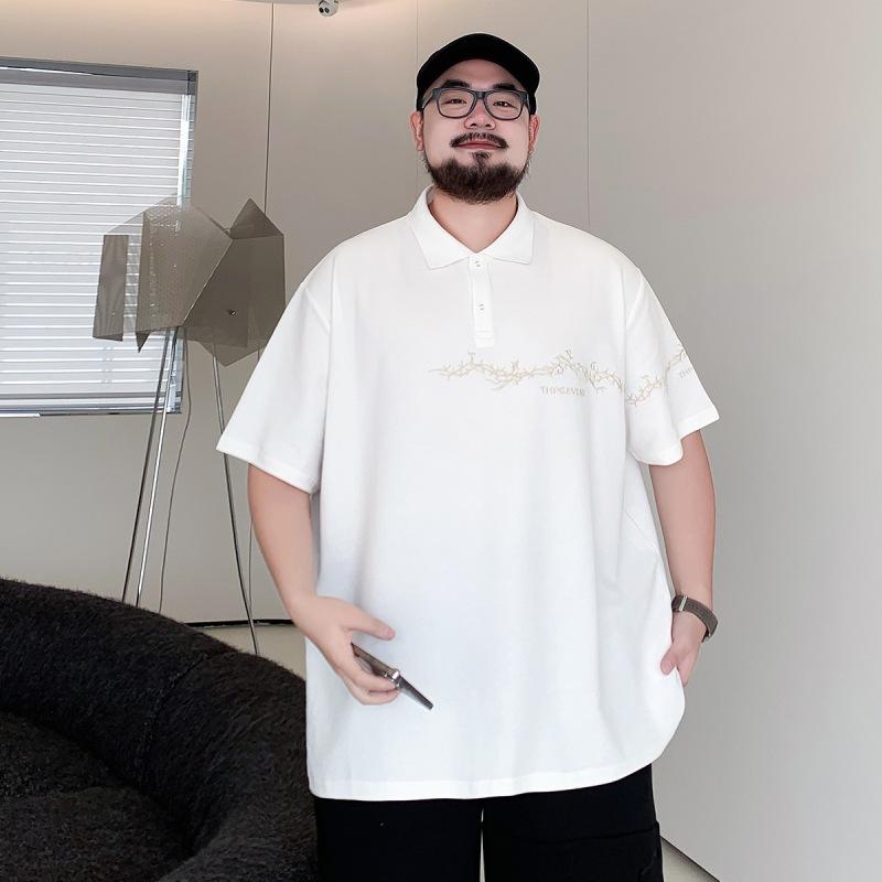 Embroidered Fashionable Breathable Moisture Transferring Men's Loose Polo Shirt - Wrinkle Resistant Casual Sports Short Sleeve Collared Shirt