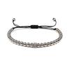 Charm Skull Head Copper Beads Bracelets Handmade Pave CZ Skeleton Crystal Adjustable Bracelet Punk Wrist Jewelry for Women Men