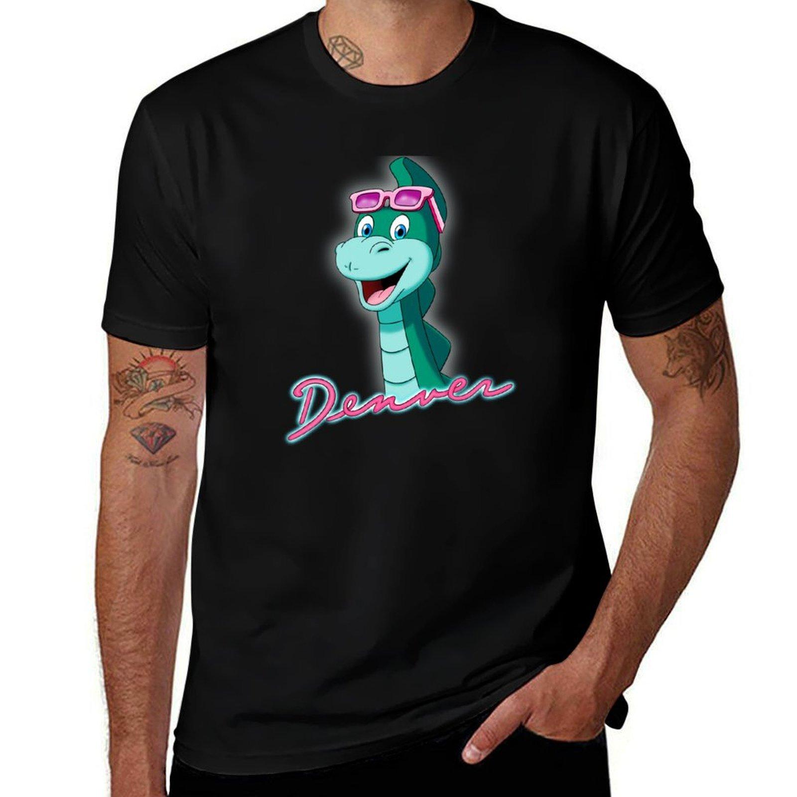 DENVER DINOSAUR T-Shirt essential t shirt Funny t-shirts graphic t shirt vintage boys whites t shirt men cotton 4XL