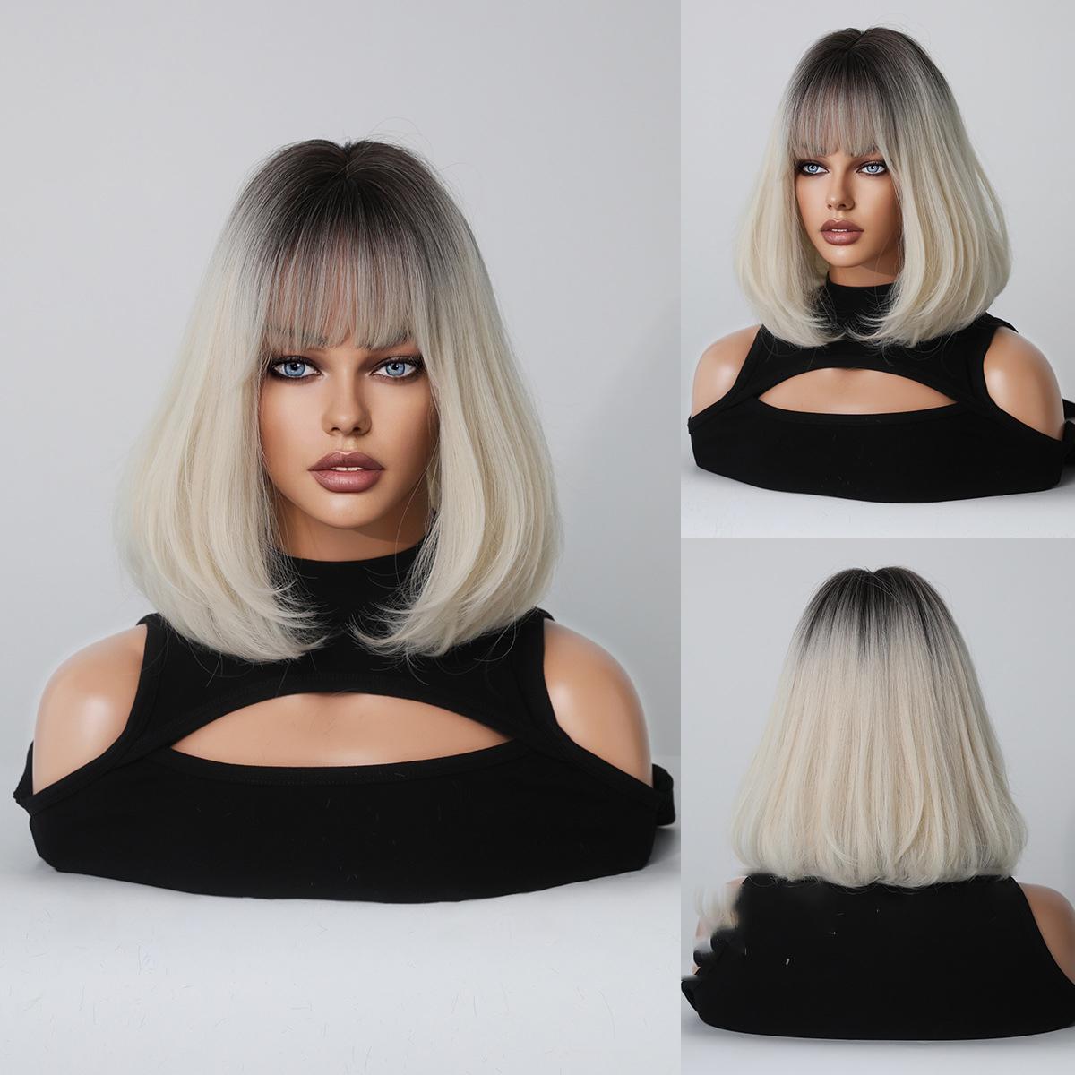 

Жен. 35 см Волосы Искусственные волосы Бежевый Белые волосы Короткие волосы Короткие прямые волосы Розовые волосы Сетка для волос Головные уборы Полный головной убор Естественная реальность Парик 35cm 13.77INCH античный белый